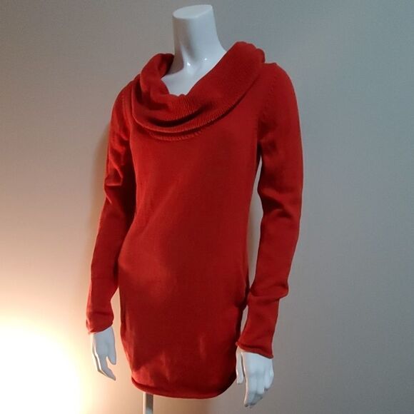 Calvin Klein Jeans Long Orange Cowl Neck Sweater (S) - Picture 1 of 5